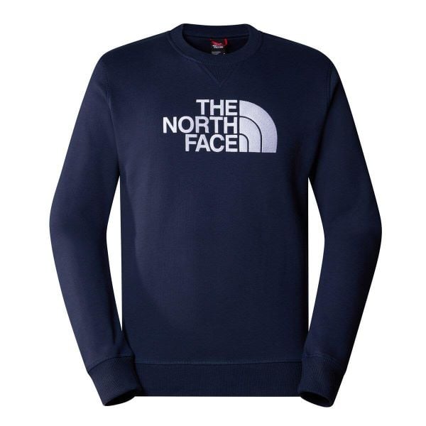 Bluza The North Face Drew Peak Crew. Niebieskie bluzy The North Face, uniwersalny, bez wzorów, z bawełny, bez kaptura. Za 528.99 zł.