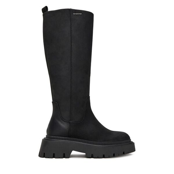 Kozaki G-Star Raw. Czarne kozaki G-Star Raw, bez obcasa, na płaskiej podeszwie, bez zapięcia. Za 649.99 zł.