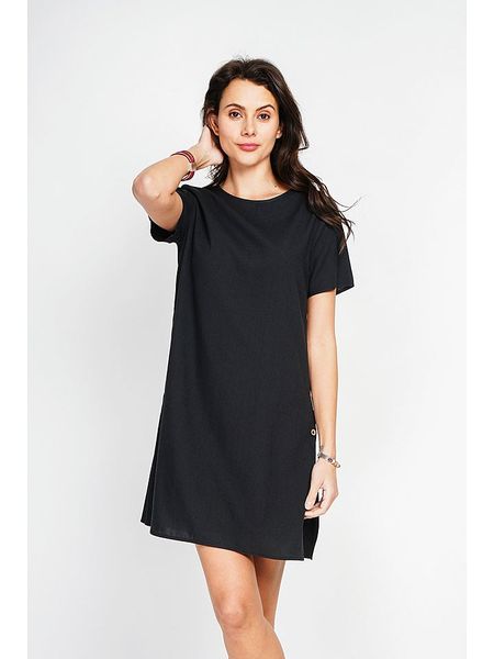 Le Jardin du Lin Sukienka w kolorze czarnym rozmiar: 38. Czarne sukienki Le jardin du lin, na co dzień, bez wzorów, klasyczne, bez kołnierzyka, bez ramiączek, midi, proste. Za 104.89 zł.