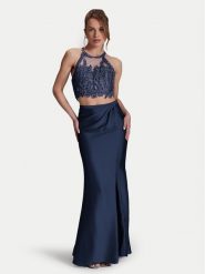 Hey Kyla Sukienka wieczorowa 5AI066HK Granatowy Slim Fit. Niebieskie sukienki Hey Kyla, bez wzorów, z syntetyku, wizytowe, bez kołnierzyka, bez ramiączek. Za 489.99 zł.