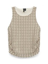 Vero Moda Top w kolorze beżowo-szarobrązowym rozmiar: S. Brązowe topy Vero Moda, s, bez wzorów, bez kołnierzyka, bez ramiączek. Za 64.45 zł.