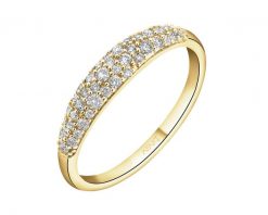 Pierścionek z żółtego złota z diamentami - 0,26 ct - próba 585. Żółte pierścionki Apart, z diamentem, złote. Za 3,790.00 zł.