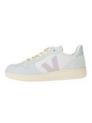 Veja Skórzane sneakersy "V 10" w kolorze turkusowo-jasnoróżowo-zielonym rozmiar: 39. Różowe trampki Veja, bez wzorów, bez zapięcia. Za 528.34 zł.