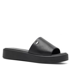 Klapki Lasocki. Czarne klapki Lasocki, bez wzorów, bez obcasa. Za 159.99 zł.