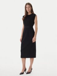 BOSS Sukienka koktajlowa Detira1 50551898 Czarny Slim Fit. Czarne sukienki Boss, bez wzorów, z wiskozy, wizytowe, bez kołnierzyka, bez ramiączek. Za 1,649.00 zł.