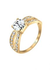 Elli Damski pasjans Glamorous z kryształem ze srebra próby 925 Sterling Silver Pierścionki 1 ct. Szare pierścionki Elli, z kryształem, srebrne. Za 233.99 zł.