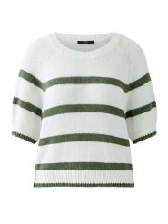 Oui Sweter w kolorze biało-oliwkowym rozmiar: 38. Białe swetry Oui, bez wzorów, bez ramiączek. Za 304.99 zł.