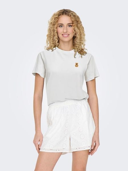 JDY Koszulka w kolorze białym rozmiar: M. Białe bluzki JDY, m, bez wzorów, z bawełny, bez kołnierzyka, bez ramiączek. Za 41.59 zł.