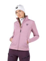 Bluza narciarska Rossignol W Classique Hybrid Clim FZ różowa. Czerwone bluzy Rossignol, na jesień, l, bez wzorów, z elastanu, bez kaptura. Za 595.50 zł.