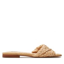 Klapki Dune London. Brązowe klapki Dune London, bez wzorów, bez obcasa. Za 379.99 zł.