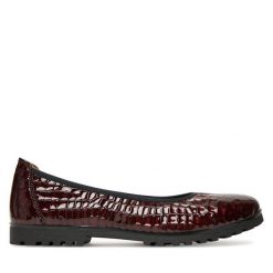 Baleriny Caprice. Czerwone baleriny Caprice, bez wzorów, bez obcasa. Za 299.99 zł.