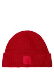HUGO czapka z dzianiny - Sential Kobiety wełna ze strzyży czerwony, ONE SIZE. Czerwone czapki Hugo, bez wzorów, z dzianiny. Za 179.95 zł.