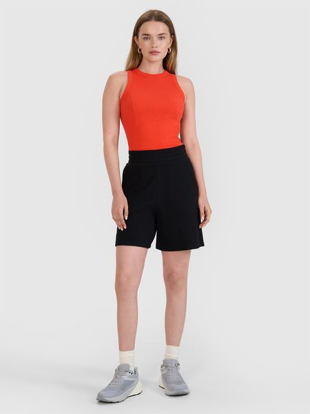 4F Spodenki dresowe ze strukturalnej dzianiny damskie - czarne XXL. Czarne szorty 4f, bez wzorów, z bawełny, sportowe. W wyprzedaży za 59.99 zł.