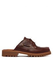 Timberland Klapki Noreen Mule TB0A4198EIW1 Bordowy. Czerwone klapki Timberland, bez wzorów, ze skóry, bez obcasa. Za 769.99 zł.