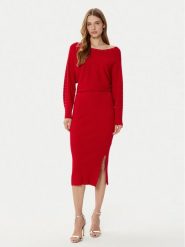 Morgan Sukienka dzianinowa 242-RMLIDO Czerwony Slim Fit. Czerwone sukienki Morgan, xs, bez wzorów, z dzianiny, bez kołnierzyka, bez ramiączek. Za 239.99 zł.