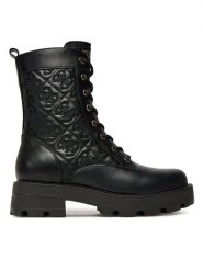 Guess Botki FLTYAN ELE10 Czarny. Czarne botki Guess, z aplikacjami, ze skóry, bez obcasa, na płaskiej podeszwie, bez zapięcia. Za 769.99 zł.