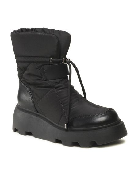 DeeZee Botki H2001-01 Czarny. Czarne botki DeeZee, bez wzorów, z materiału, bez obcasa, na płaskiej podeszwie, bez zapięcia. Za 219.99 zł.