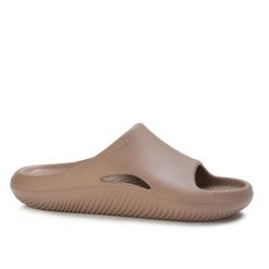 Klapki sportowe Crocs MELLOW RECOVERY SLIDE. Brązowe klapki Crocs, bez wzorów, z materiału, bez obcasa. Za 159.00 zł.