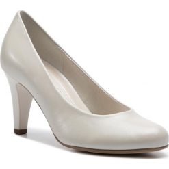 Półbuty GABOR - 25.310.80 Off White (Absatz). Białe czółenka Gabor, bez wzorów, ze skóry ekologicznej, bez obcasa, na obcasie, bez zapięcia. W wyprzedaży za 239.00 zł.