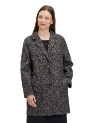 BETTY & CO Płaszcz przejściowy w kolorze czarno-szarobrązowym rozmiar: 40. Czarne płaszcze Betty & Co, bez wzorów, z wełny, bez kaptura. Za 184.02 zł.