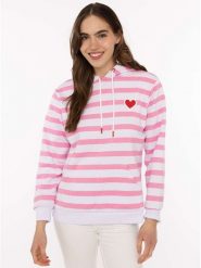 Zwillingsherz Bluza w kolorze biało-różowym rozmiar: L/XL. Białe bluzy Zwillingsherz, l, bez wzorów, z kapturem. Za 210.81 zł.