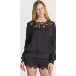 BLUZA Twinset U&B. Czarne bluzy Twinset U&B, l, z aplikacjami, z tkaniny, bez kaptura. Za 383.40 zł.