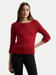 LAUREN RALPH LAUREN Sweter 200909317006 Czerwony Relaxed Fit. Czerwone swetry Lauren Ralph Lauren, xs, bez wzorów, z bawełny, bez ramiączek. Za 799.99 zł.