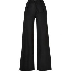 Kobiety/Panie Lniane Szerokie Spodnie Z Wysokimi Stanami. Czarne spodnie dresowe Urban Classics, bez wzorów. Za 211.99 zł.