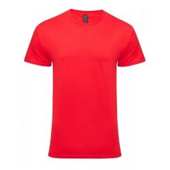 Bawełniana Lekka Koszulka Unisex Dla Dorosłych. Czerwone bluzki GILDAN, xl, bez wzorów, z bawełny, sportowe, bez kołnierzyka, bez ramiączek. Za 40.99 zł.
