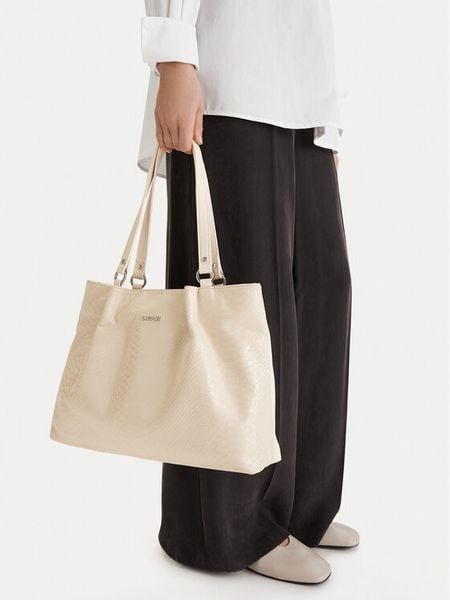 Lasocki Torebka CEO-LSK-X-004-09 Écru. Białe shopper Lasocki, bez wzorów, z materiału, bez dodatków. Za 199.99 zł.