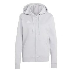 Bluza damska adidas Entrada 26 Full Zip Hoodie. Białe bluzy Adidas, bez wzorów, z bawełny, bez kaptura. Za 146.99 zł.