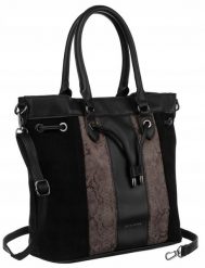 Shopperka wężowa David Jones 6885-5 czarna. Czarne shopper David Jones, bez wzorów, ze skóry ekologicznej, bez dodatków. Za 151.04 zł.