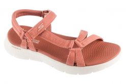 Sandały damskie, Go Walk Flex Sandal - Sublime. Fioletowe sandały Skechers, bez wzorów, z materiału, sportowe, bez obcasa, bez zapięcia. Za 209.99 zł.