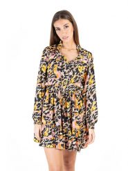 Isla Bonita by SIGRIS Sukienka w kolorze jasnoróżowo-czarno-żółtym rozmiar: XL. Czarne sukienki Isla Bonita by SIGRIS, xl, bez wzorów, bez kołnierzyka, bez ramiączek, mini. Za 194.61 zł.