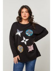 Curvy Lady Sweter w kolorze czarnym rozmiar: 44/46. Czarne swetry Curvy Lady, bez wzorów, bez ramiączek. Za 138.45 zł.