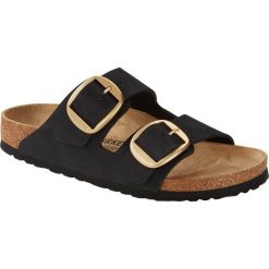 Damskie sandały eleganckie zapięcie na klamrę Arizona Big Buckle. Czarne sandały Birkenstock, bez wzorów, z materiału, eleganckie, bez obcasa, bez zapięcia. Za 576.00 zł.