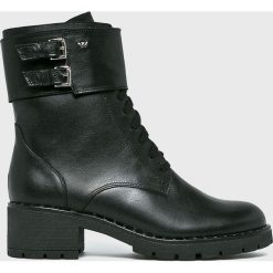 Wojas - Botki. Czarne botki Wojas, bez wzorów, z materiału, bez obcasa, na obcasie, bez zapięcia. W wyprzedaży za 379.90 zł.