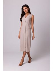 Be Wear Sukienka w kolorze beżowym rozmiar: L. Brązowe sukienki Be Wear, na co dzień, l, bez wzorów, bez kołnierzyka, bez ramiączek, midi, proste. Za 180.49 zł.