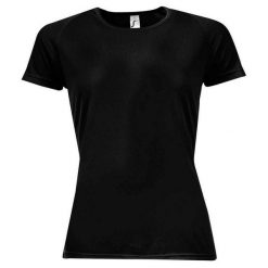 Koszulka Damska Sportowa Raglanowa. Czarne koszulki sportowe SOL'S, bez wzorów, bez ramiączek, trekkingowe. Za 45.99 zł.