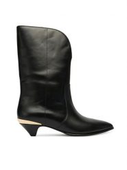 LOVE MOSCHINO Botki JA24363G0NIA0000 Czarny. Czarne botki Love Moschino, bez wzorów, ze skóry, bez obcasa, na słupku, bez zapięcia. Za 1,539.00 zł.