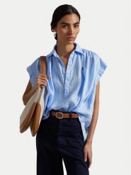Polo Ralph Lauren Koszula 211935131005 Błękitny Relaxed Fit. Niebieskie koszule Polo Ralph Lauren, l, bez wzorów, ze lnu, bez kołnierzyka, bez ramiączek. Za 489.99 zł.