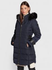Morgan Płaszcz zimowy 222-GNINI Granatowy Regular Fit. Niebieskie płaszcze Morgan, na zimę, bez wzorów, z syntetyku, bez kaptura. Za 849.99 zł.