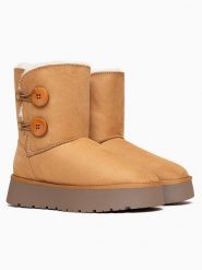 Blackfield Kozaki zimowe "Lola" w kolorze jasnobrązowym rozmiar: 37. Brązowe kozaki Blackfield, na zimę, bez obcasa, na platformie, bez zapięcia. Za 157.35 zł.