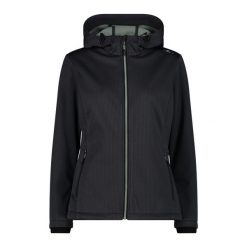 Kurtka damska turystyczna CMP 34A3096. Czarne kurtki sportowe CMP, s, bez wzorów, z softshellu, bez kaptura. Za 380.00 zł.
