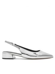 Nine West Baleriny WFA2609-1 Srebrny. Szare baleriny Nine West, bez wzorów, ze skóry, bez obcasa. Za 199.99 zł.
