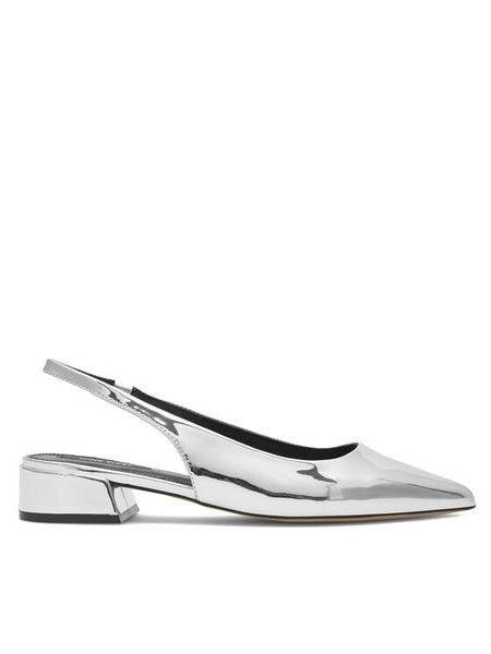 Nine West Baleriny WFA2609-1 Srebrny. Szare baleriny Nine West, bez wzorów, ze skóry, bez obcasa. Za 199.99 zł.