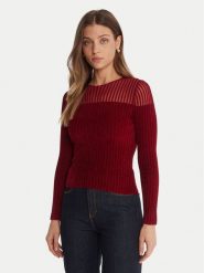 Guess Sweter W5BR62 Z0890 Czerwony Slim Fit. Czerwone swetry Guess, xs, z aplikacjami, z syntetyku, bez ramiączek. Za 279.99 zł.