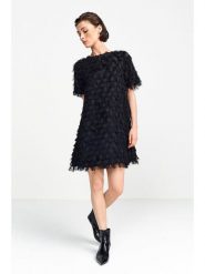 Rich & Royal Sukienka w kolorze czarnym rozmiar: 38. Czarne sukienki Rich & Royal, bez wzorów, bez kołnierzyka, bez ramiączek, mini, rozkloszowane. Za 295.95 zł.