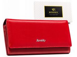 Duży portfel damski ze skóry naturalnej i ekologicznej — Rovicky. Portfele ROVICKY, bez wzorów, ze skóry. Za 58.89 zł.