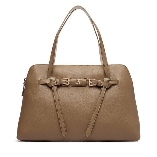 Torebka Tommy Hilfiger. Brązowe torebki klasyczne TOMMY HILFIGER, bez wzorów, bez dodatków. Za 649.99 zł.